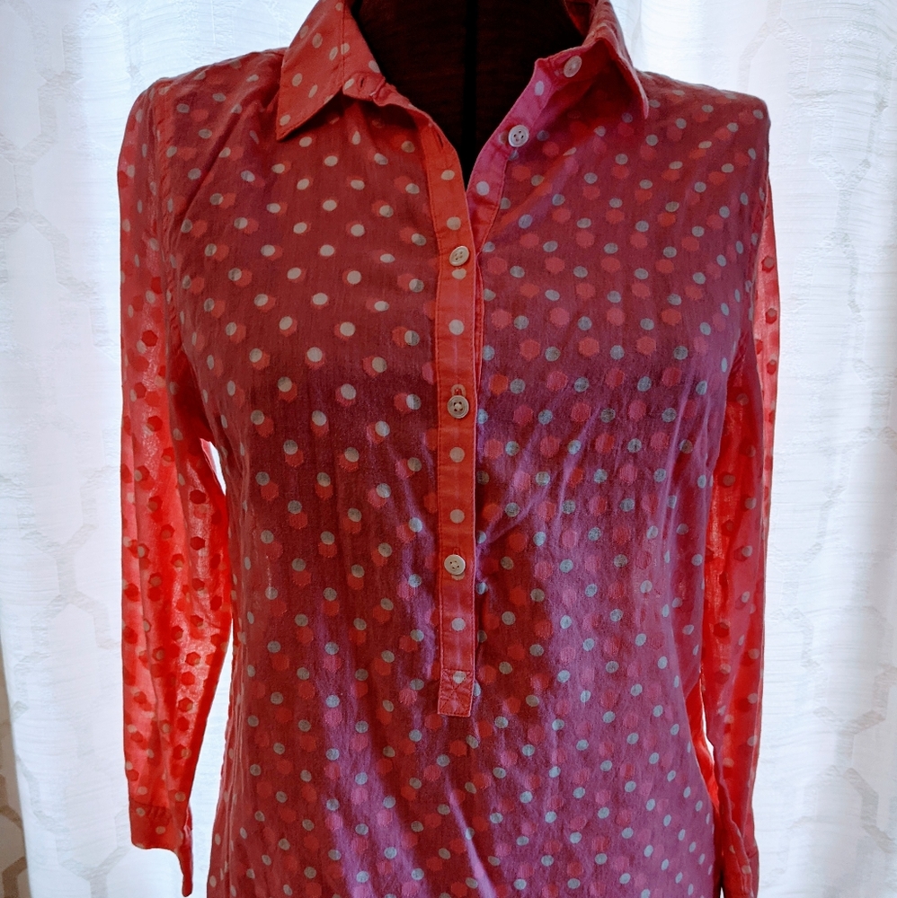 Land's End Transparent Polka Dot Tunic Small